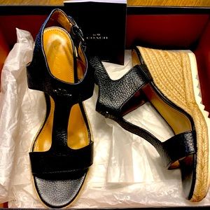 Leather COACH leather embossed sandals size 7.5